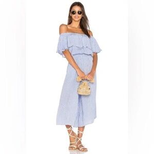 Faithfull the Brand Light Blue Off-Shoulder Jumpsuit